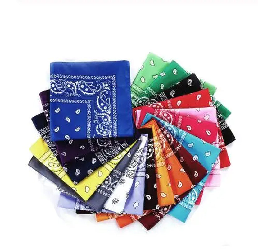 2024 Fashion Hip Hop Bandana Square Scarf - 54cm x 54cm Black and Red Printed Headband for All Ages