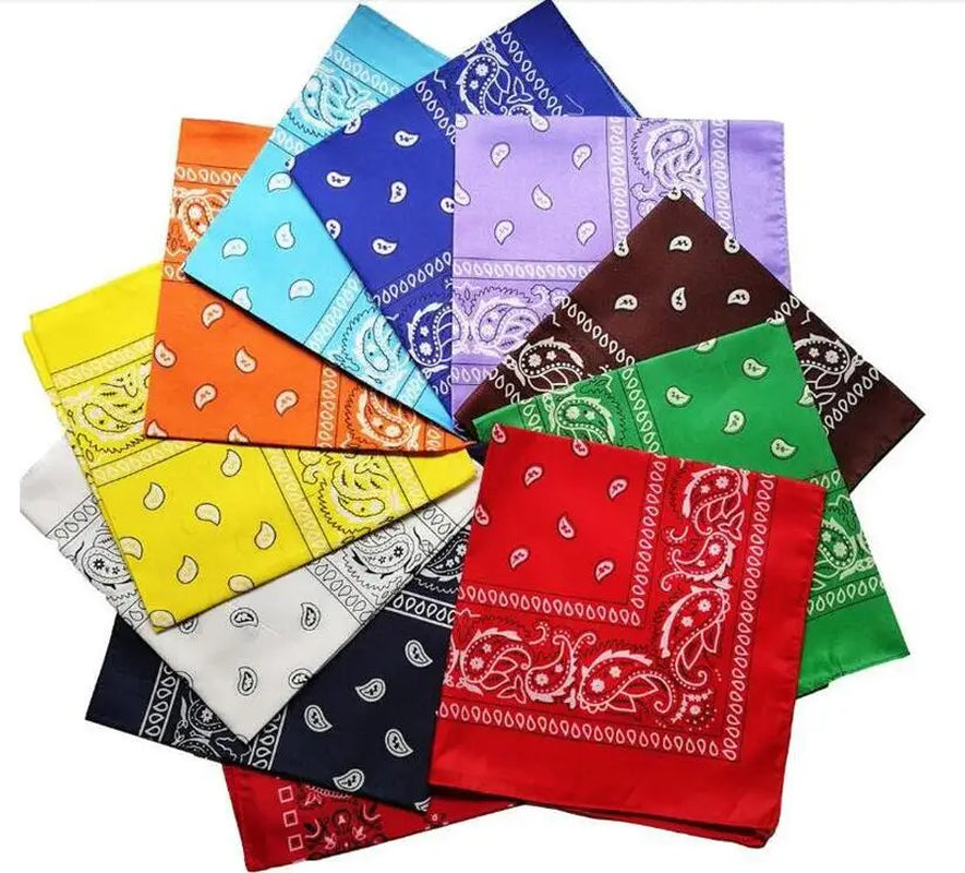 2024 Fashion Hip Hop Bandana Square Scarf - 54cm x 54cm Black and Red Printed Headband for All Ages