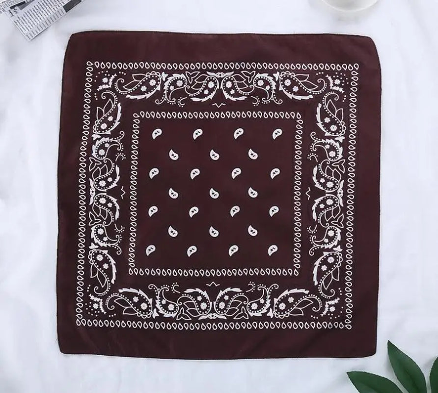2024 Fashion Hip Hop Bandana Square Scarf - 54cm x 54cm Black and Red Printed Headband for All Ages