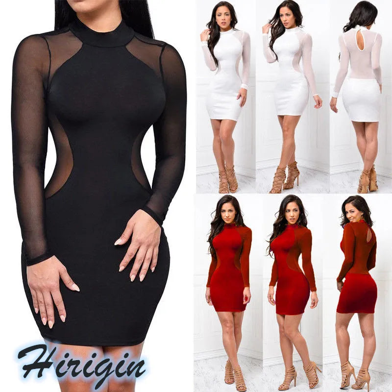 Long Sleeve Backless Lace Mini Dress