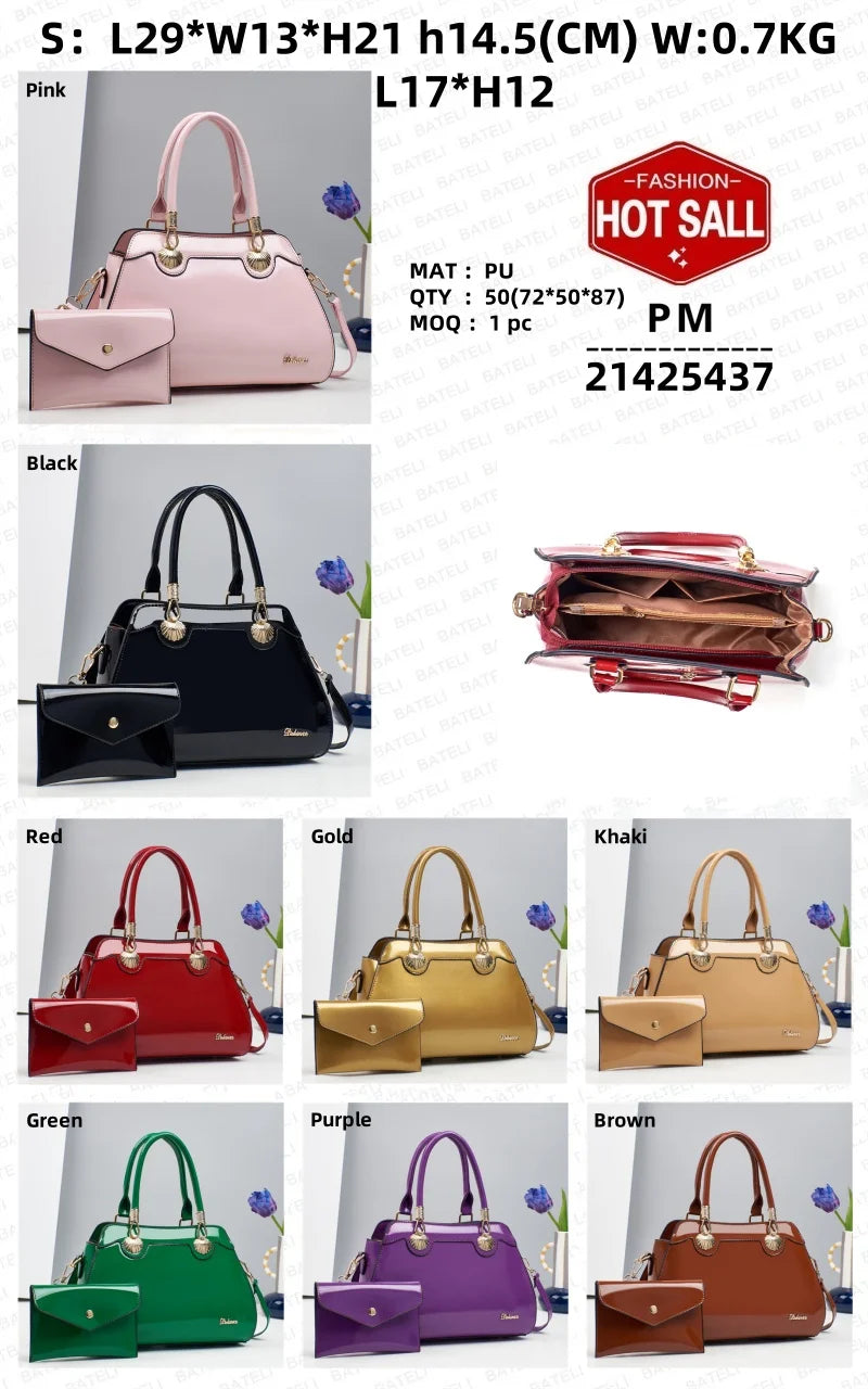 Large Capacity PU Tote & Crossbody Bag for Women