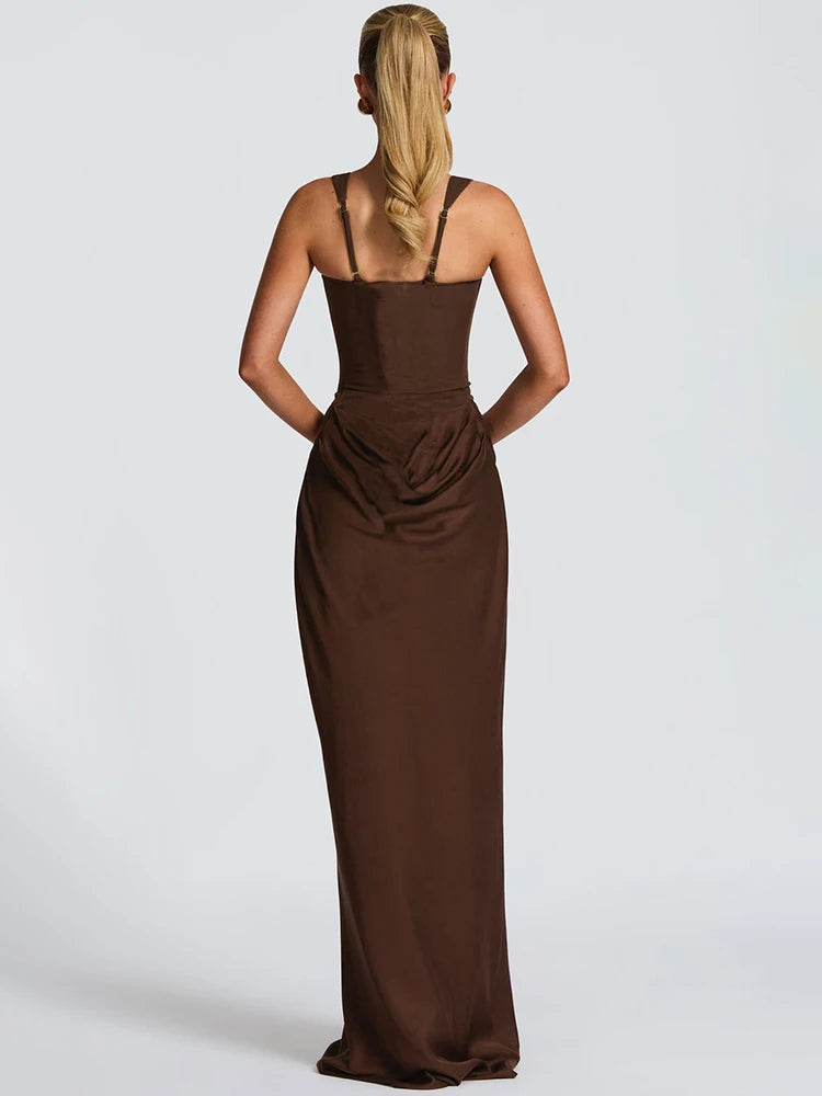 Elegant Ruched Maxi Dress