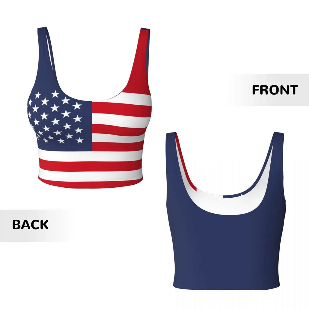 2026 United States Usa Flag Print Women Activities Sports Vest Yoga Vest Workout Vest for Women Lightweight Trendy