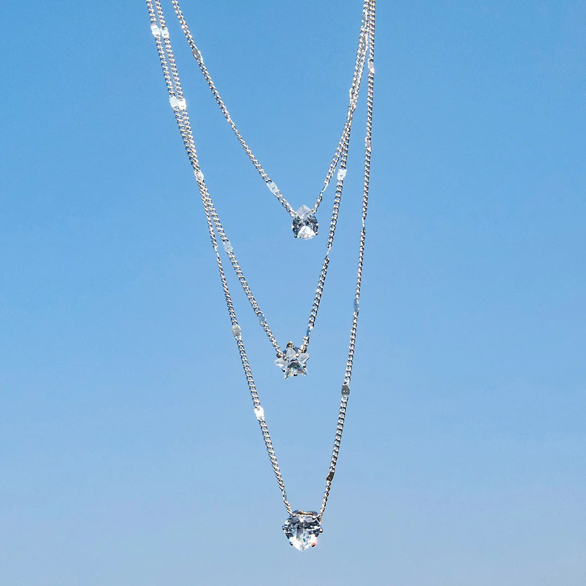 Zircon Multilayer Chain Necklace