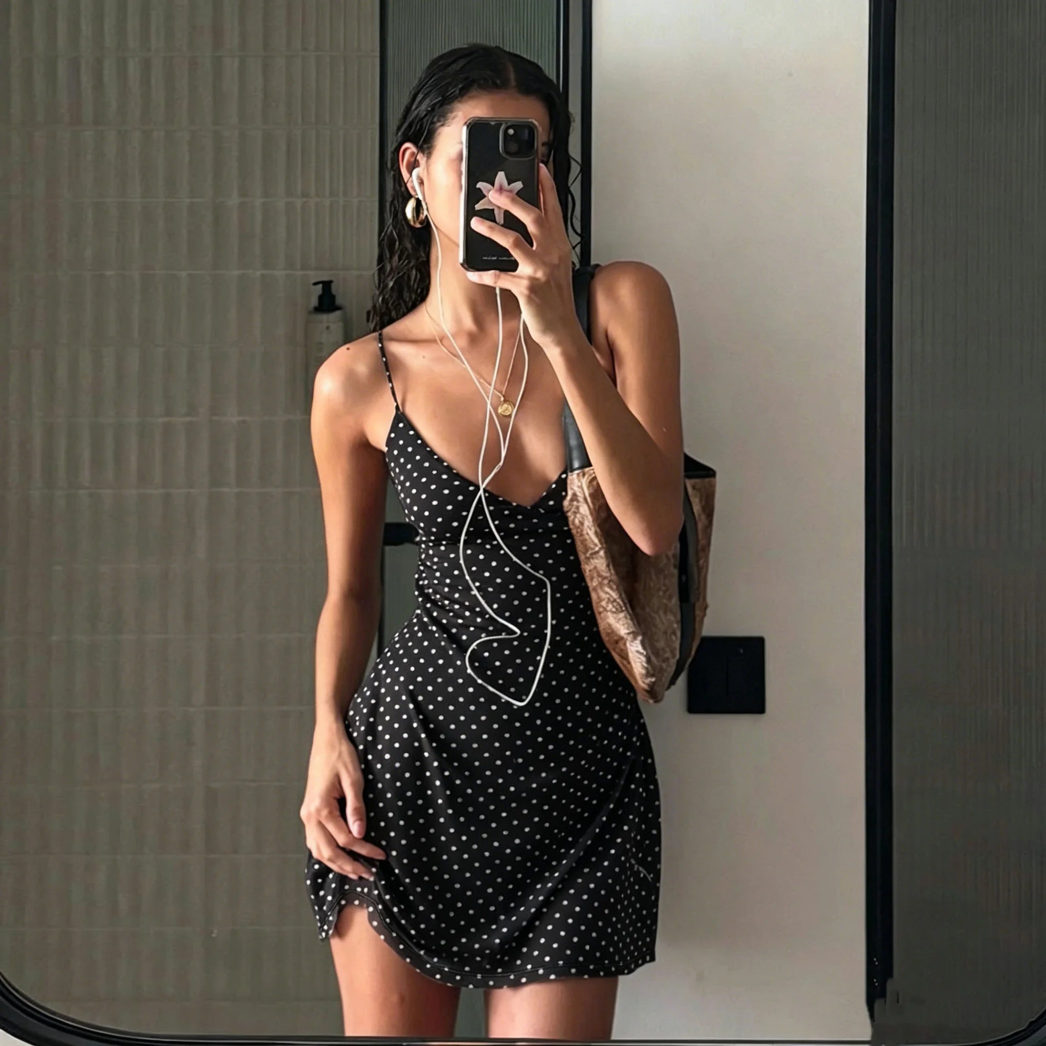 Y2K Polka Dot Summer Slip Dress