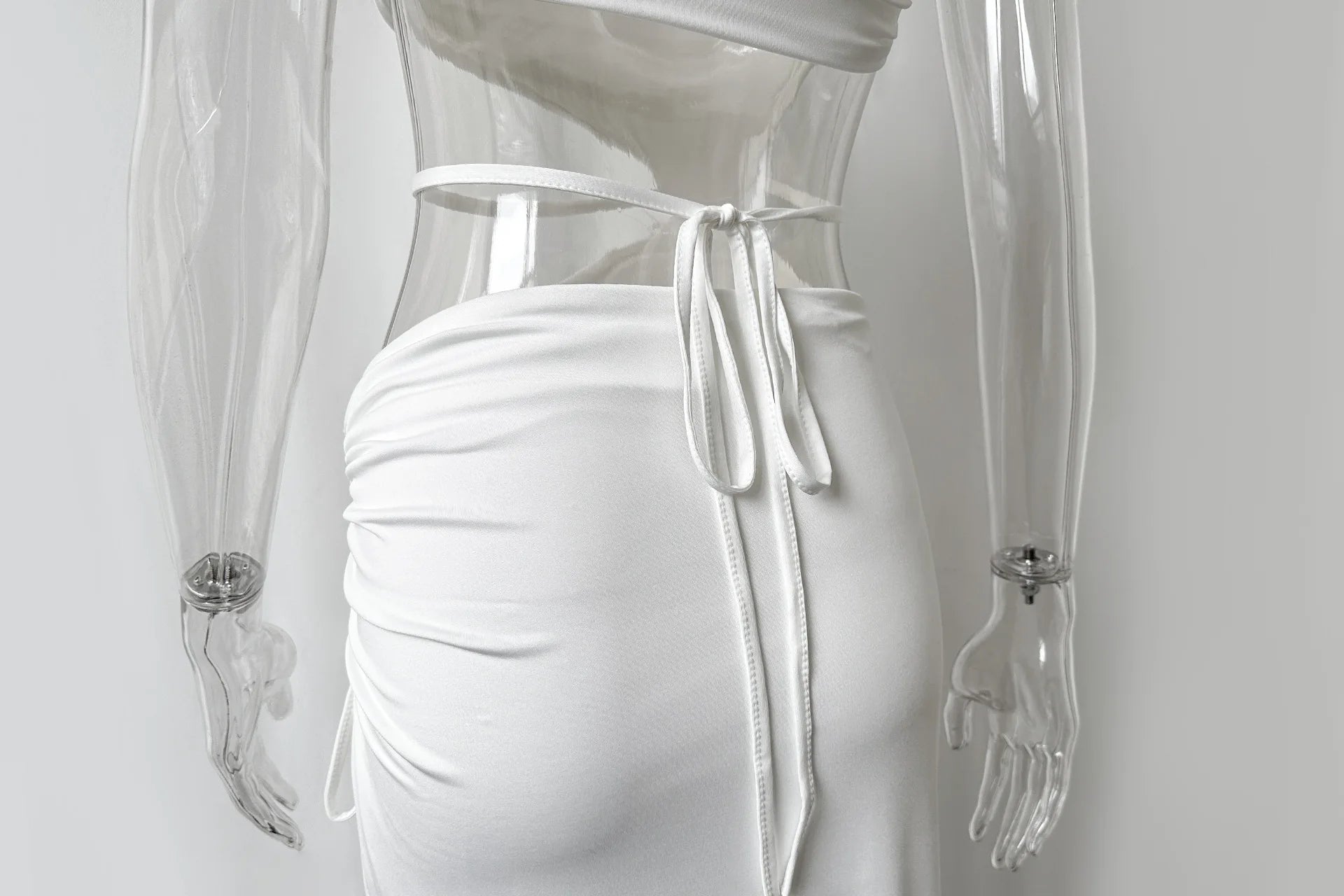 Split Hollow Drawstring Maxi Dress