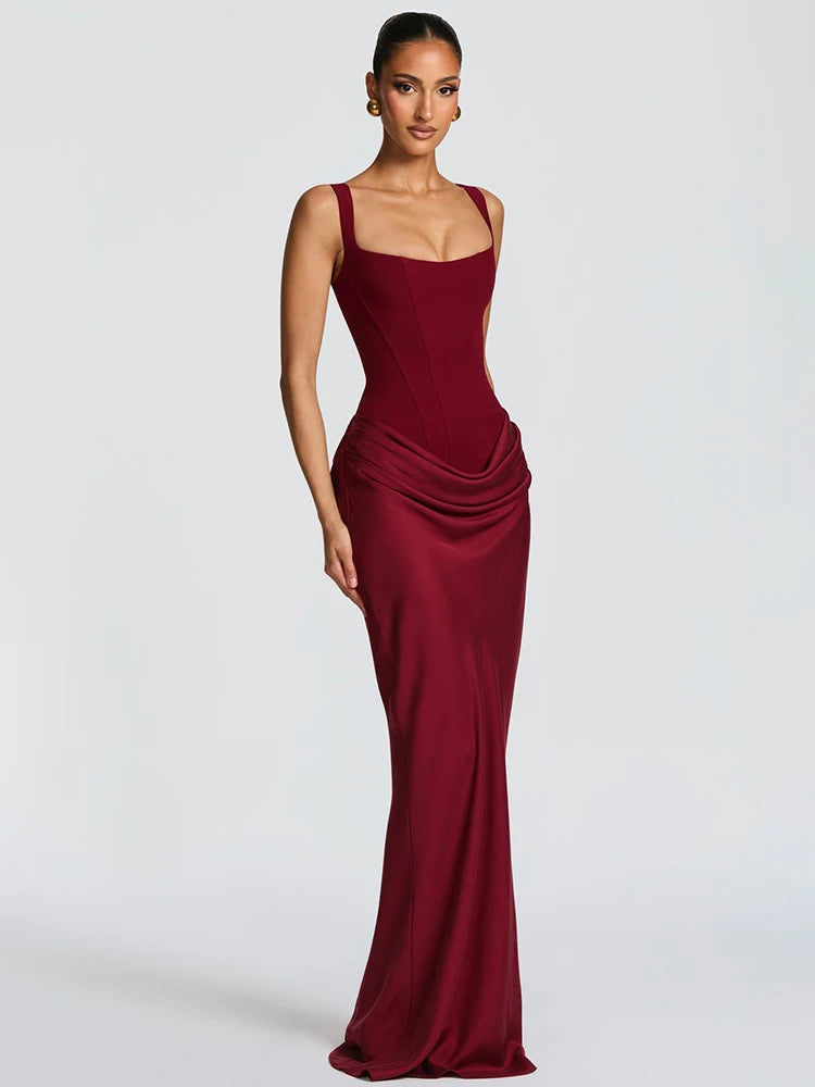 Elegant Ruched Maxi Dress