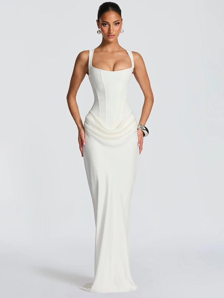 Elegant Ruched Maxi Dress