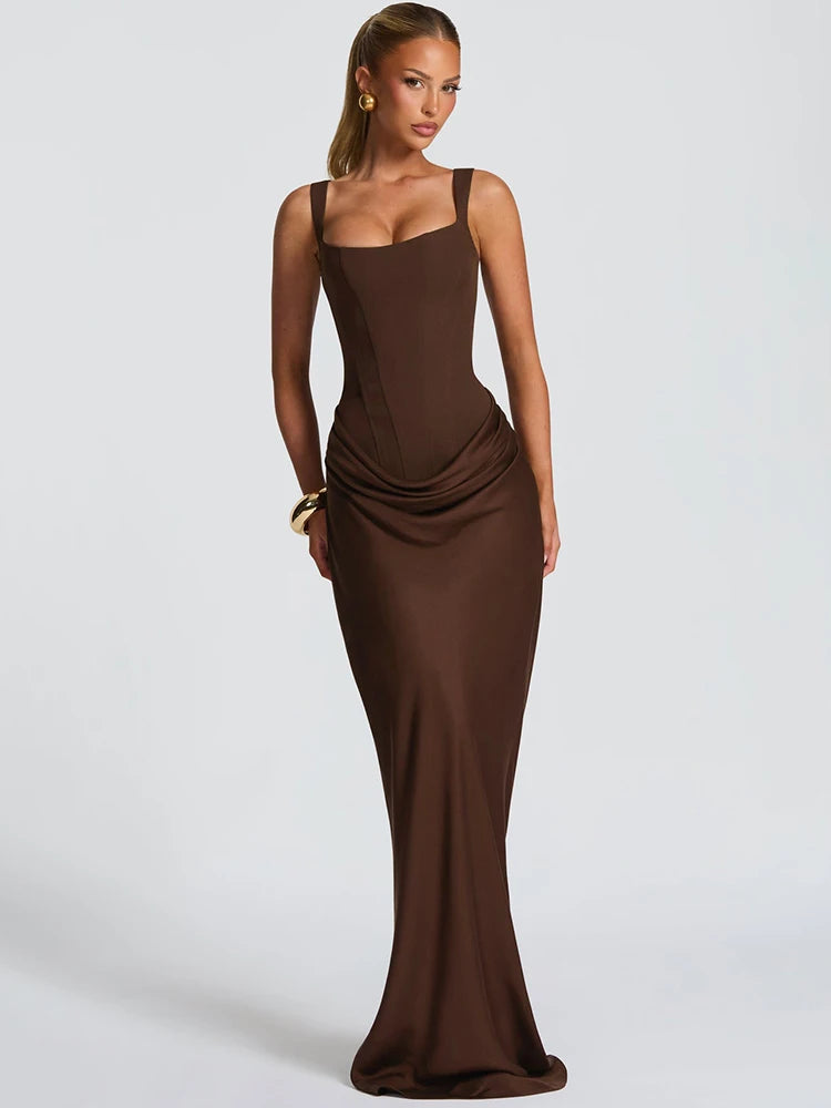 Elegant Ruched Maxi Dress