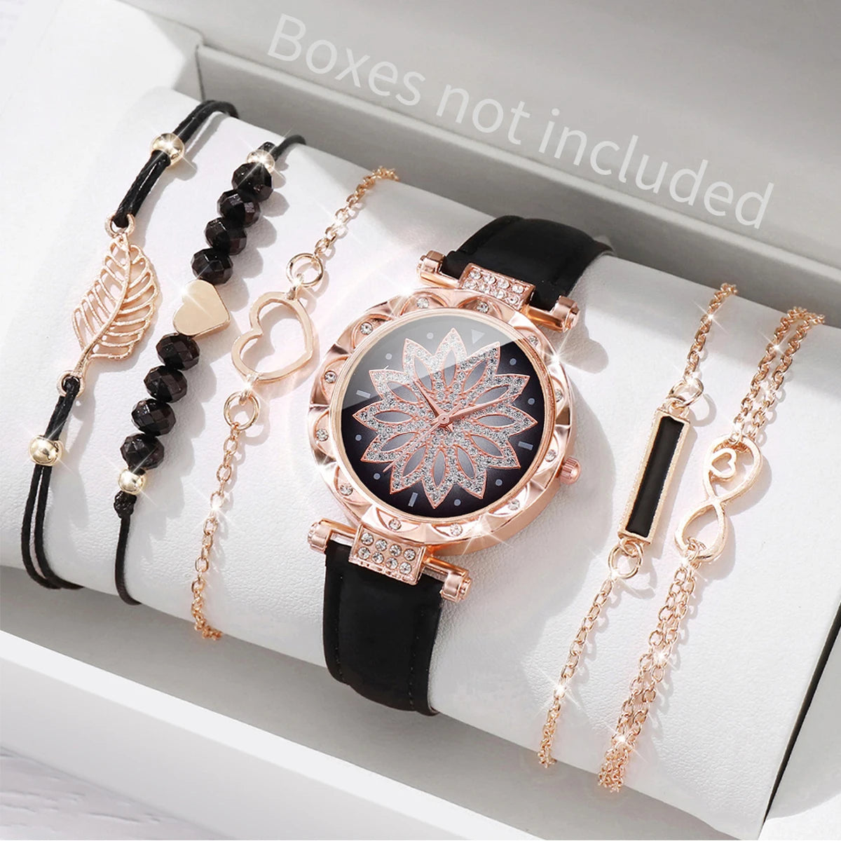 6-Piece Heart Dial Watch & Bracelet Set