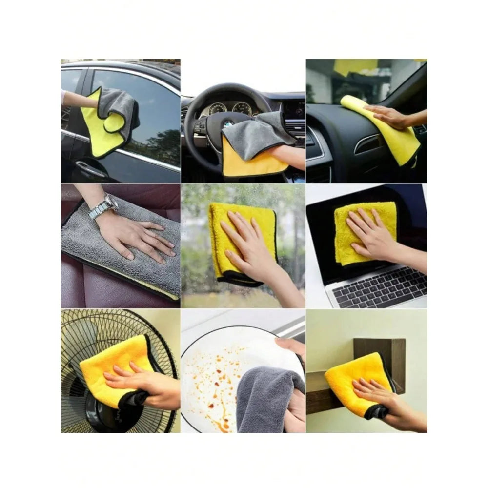 Microfiber Car Cleaning Towels - Soft and Quick-Drying Double Layer Wash Cloths for Windows and Mirrors (Available in 1, 2, 3, 6, or 10 Pieces)
