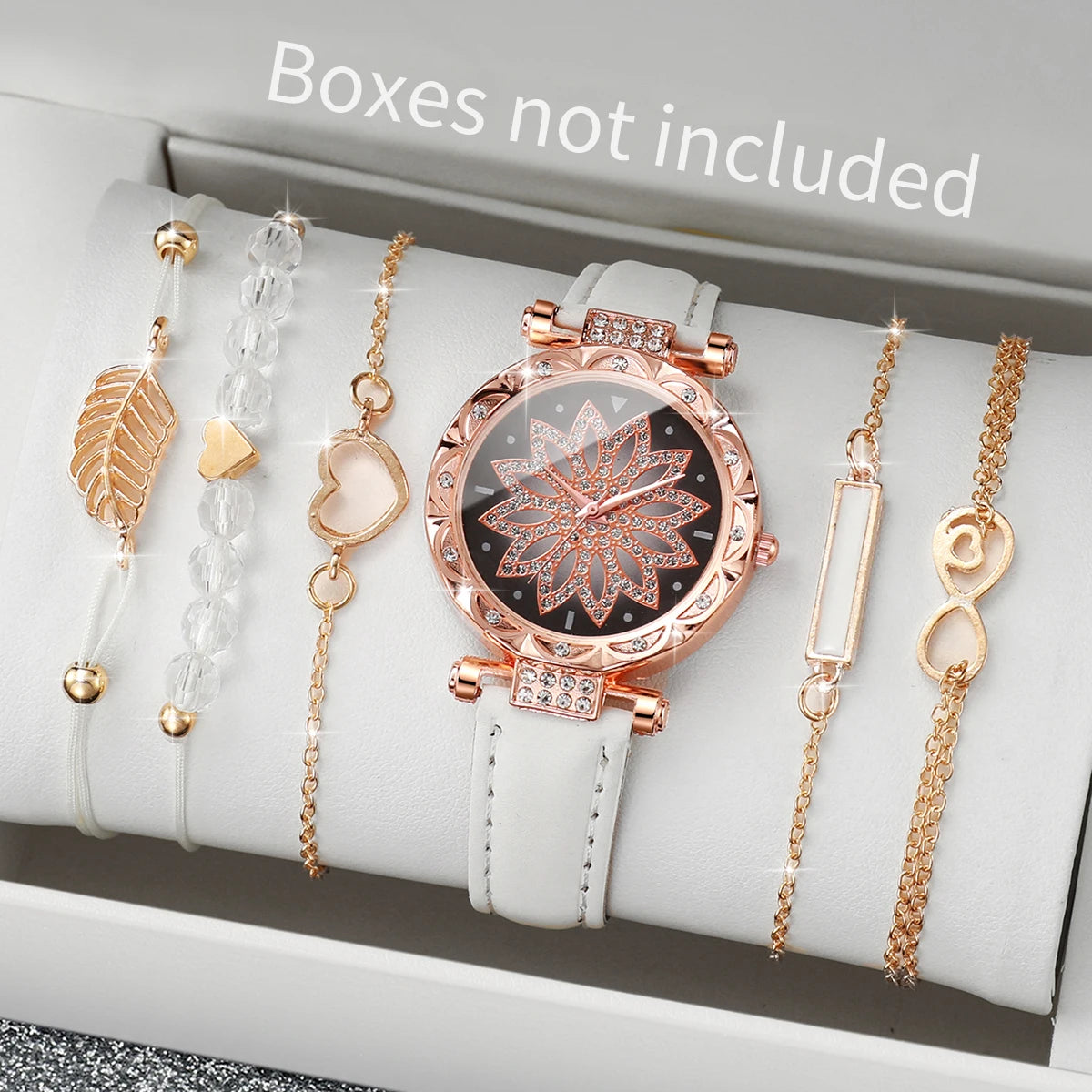 6-Piece Heart Dial Watch & Bracelet Set