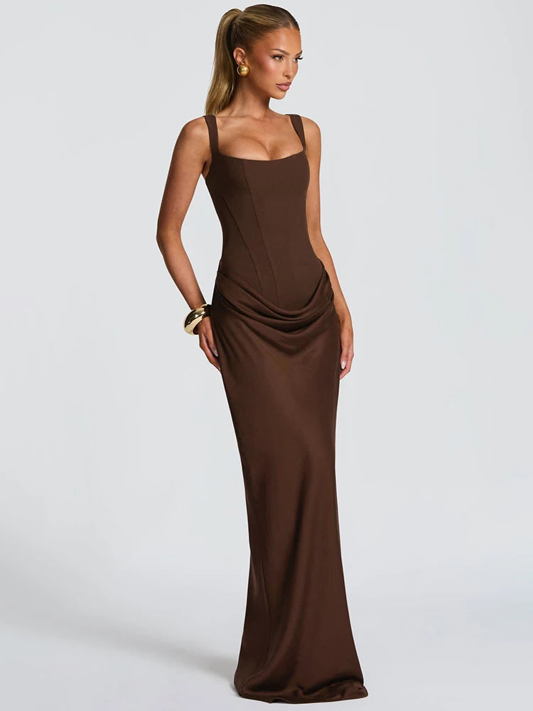 Elegant Ruched Maxi Dress