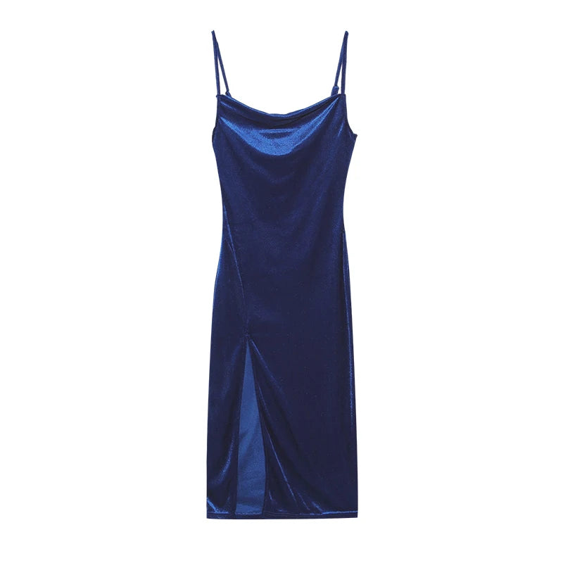 Women's Slim Fit Knit Dress – Knee-Length Polyester Casual Wear
