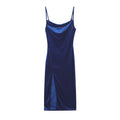 Women's Slim Fit Knit Dress – Knee-Length Polyester Casual Wear