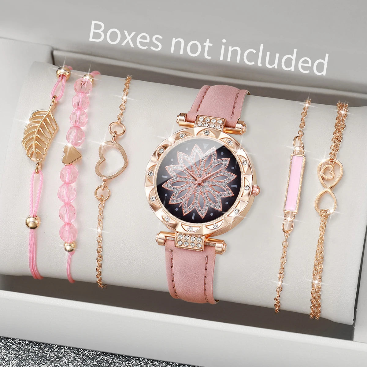 6-Piece Heart Dial Watch & Bracelet Set
