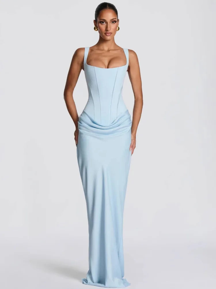 Elegant Ruched Maxi Dress
