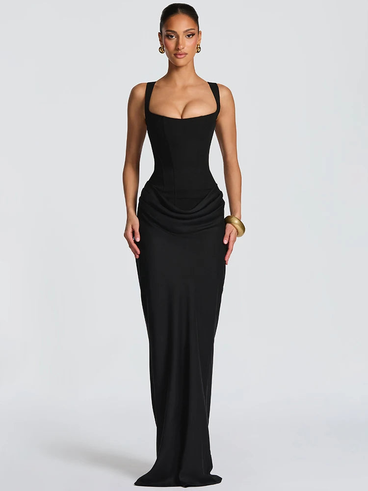 Elegant Ruched Maxi Dress