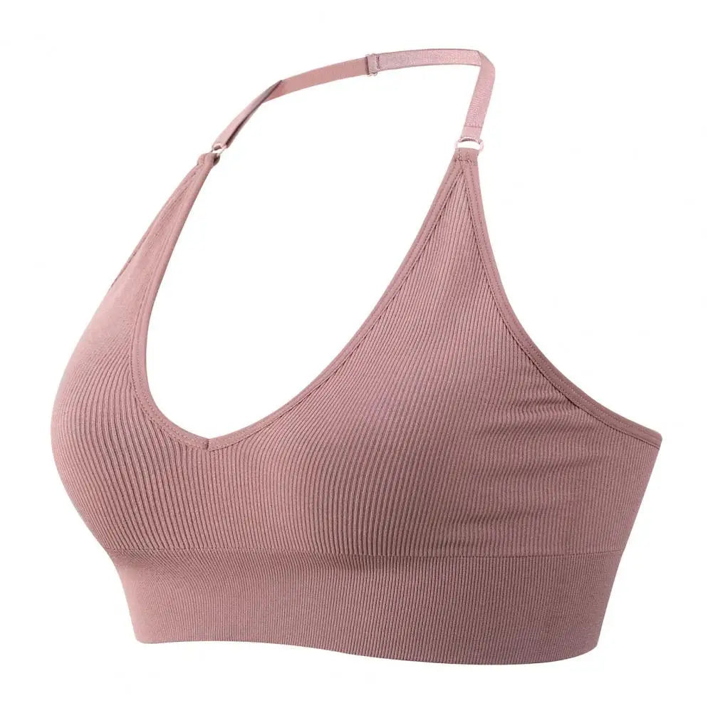 2025 Women Sports Bra Halter Neck Sports Bra Adjustable Spaghetti Strap Women's Sports Bra with Halter Neck V Neck Design for Yo