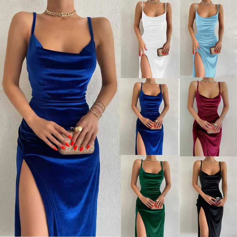 Women's Slim Fit Knit Dress – Knee-Length Polyester Casual Wear