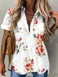 2025 Europe and the United States summer new women's casual fashion printed shirt button-down shirt cardigan woman