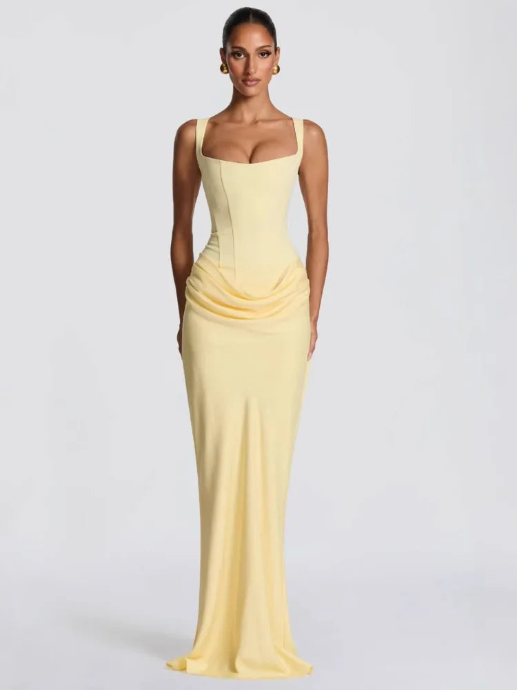 Elegant Ruched Maxi Dress