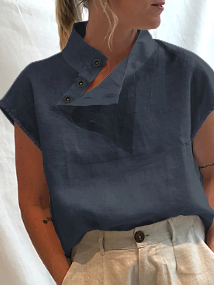 Women's Cotton Linen Blouse – Stylish Summer Sale Casual Top