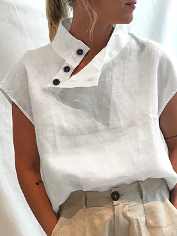 Women's Cotton Linen Blouse – Stylish Summer Sale Casual Top
