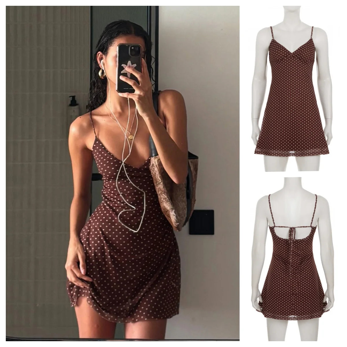 Y2K Polka Dot Summer Slip Dress