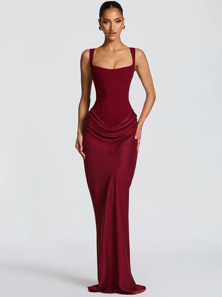 Elegant Ruched Maxi Dress