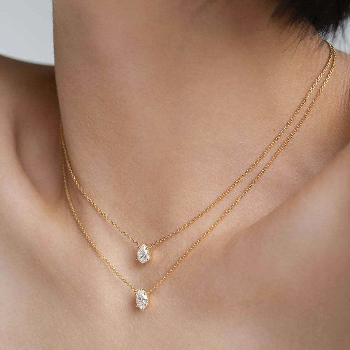 Zircon Multilayer Chain Necklace