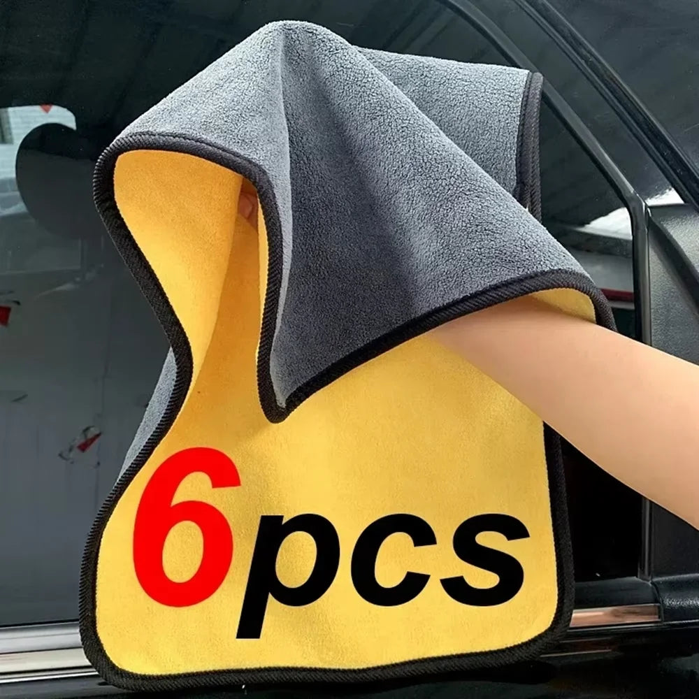 Microfiber Car Cleaning Towels - Soft and Quick-Drying Double Layer Wash Cloths for Windows and Mirrors (Available in 1, 2, 3, 6, or 10 Pieces)